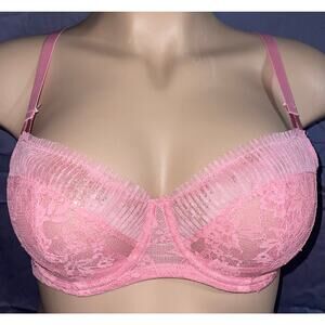 #4 - 34DD PINK LACE VICTORIA'S SECRET DREAM ANGELS UNLINED BALCONETTE